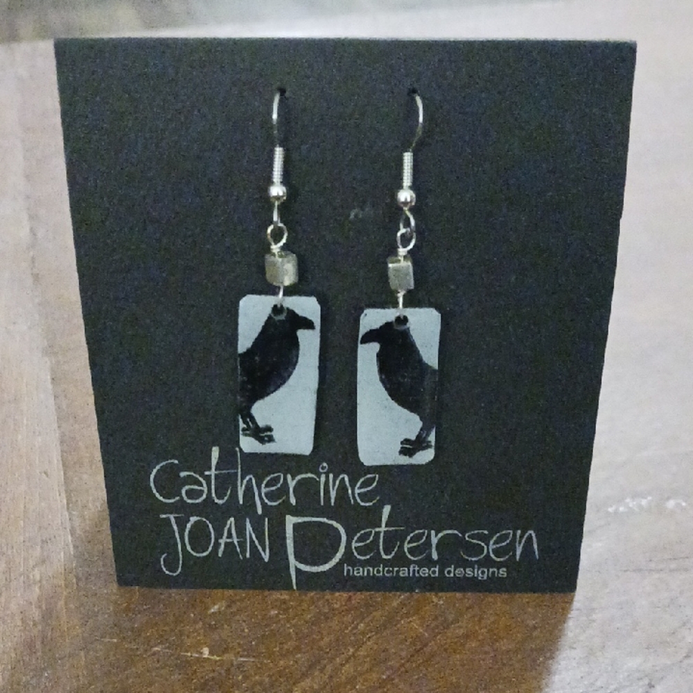 Black Raven Drop Earrings